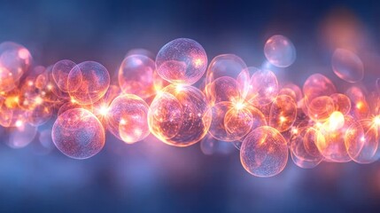 Wall Mural - Glowing orbs, abstract energy flow, vibrant colors.