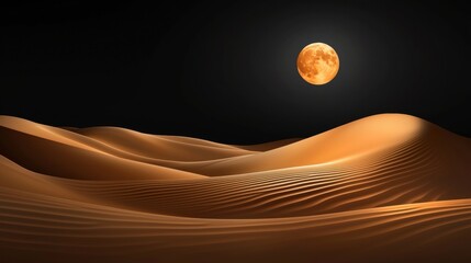 Canvas Print - the moon is shining over the desert at night