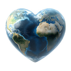 a heartshaped earth with continents