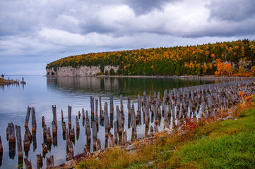 autumn landscape with lake