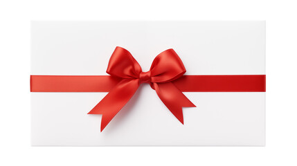 Gift box with red ribbon and bow