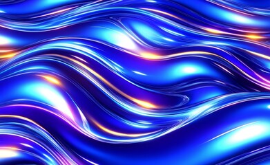 Poster - 3D illustration for brochures, leaflets, magazines, business cards, banners, and websites. Abstract waving technology, featuring abstract waves, moving rays, particle flow, hi-tech, and big data