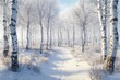 © Harsha - Birch wood forest covered in snow at winter