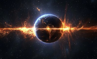 Wall Mural - 3d depiction of the deep space concept, focusing on outer space and the speed of light