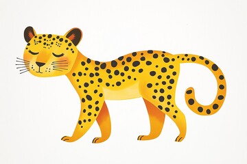 Playful leopard with closed eyes, showcasing vibrant colors and