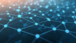 © ahmed elmaslamani - Abstract Network Connections with Glowing Nodes in Digital Grid of Interconnected Points on Gradient Background