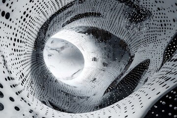 3D grid network design featuring particles and abstract technology themes in a futuristic