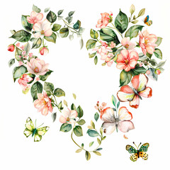 Aufkleber - frame with flowers