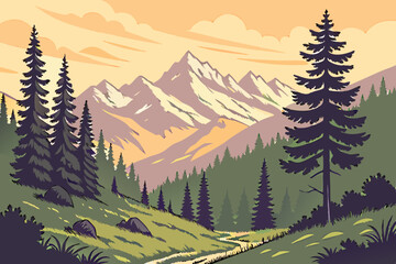 Wall Mural - mountain landscape