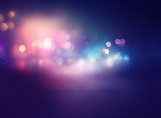Poster - abstract image of blurred lights, bokeh effect, colorful, vibrant, dark background, dreamy, magical 