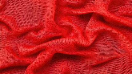 Close-up of synthetic fiber mesh used in athletic wear fabric, highlighting breathability.