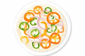 Wall Mural - Colorful Vegetable Pizza Toppings