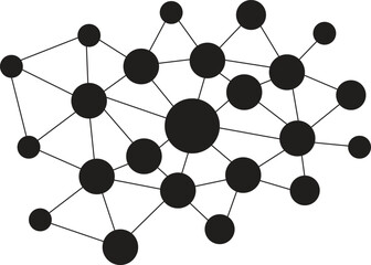 Wall Mural - abstract social network connection. connecting network tech ai element isolated on white background