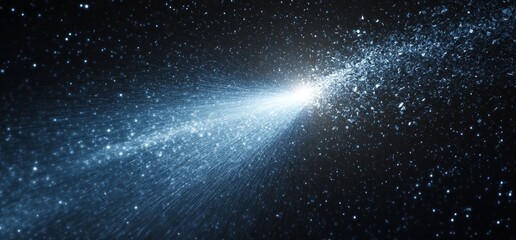 Wall Mural - Bright comet streaking across a dark, starry sky.