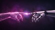 © Anomal - AI, Machine learning, Hands of robot and human touching on big data network connection, Data exchange, deep learning, Science and artificial intelligence technology, innovation of futuristic