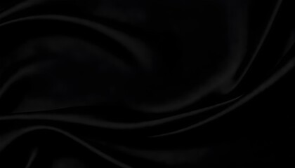 Fototapete - A sleek black textured wallpaper featuring smooth, abstract silk waves in high-definition 4K, creating a modern, minimalist backdrop with subtle black and white contrasts