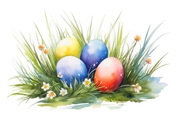 Canvas Print - Egg easter plant grass.