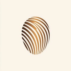 Fototapete - Abstract brown circular logo with striped pattern.
