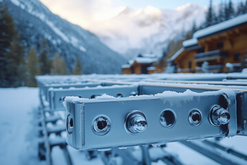 Assembly of ski racks during ski lodge modernization project with efficient setup