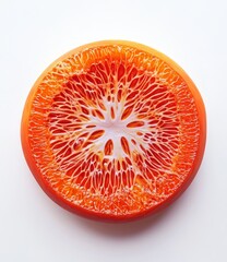 Wall Mural - Cross-section of an orange revealing its intricate internal structure and juicy segments.