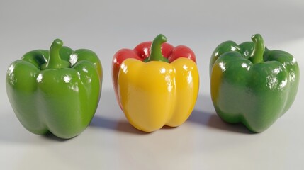 Wall Mural - Three Colorful Bell Peppers