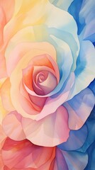 Canvas Print - Rainbow rose abstract flower petal.