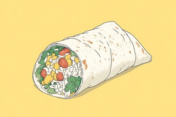 Sticker - Colorful Burrito Illustration