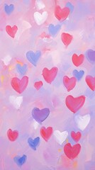 Sticker - Heart shapes backgrounds painting petal.