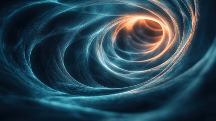 Wall Mural - dark abstract vortex with spiraling light trails and contrasting shadows, creating an illusion of de