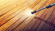 © Thiago - Pressure washer cleaning wooden deck with water droplets and dirt flying, pressure washer, blasting. Blazetide. Illustration