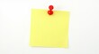 © Kristina - Yellow sticky note with red pin on white background, sticky note, yellow, red pin, isolated