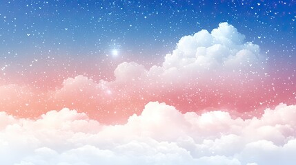 Canvas Print - Dreamy pastel clouds under a starry sky