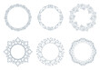 © ELENA - Set of decorative frames Elegant vector element for design in Eastern style, place for text. Floral gray and white borders. Lace illustration for invitations and greeting cards
