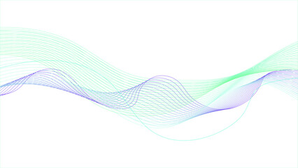 Wall Mural - transparent green blue wave flow abstract background, a purple and green fabric with a white backgro