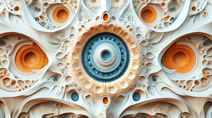 Wall Mural - abstract fractal art: organic machine aesthetics