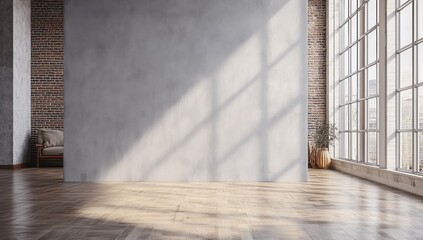 Wall Mural - empty room with wooden floor