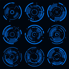Wall Mural - hud circle frame interface technology futuristic element.