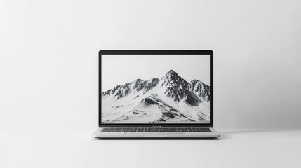 laptop mockup simulation style minimalist workspace digital environment modern viewpoint for creativ