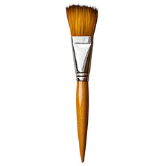 paintbrush - golden handle, artistic tool, isolated on black