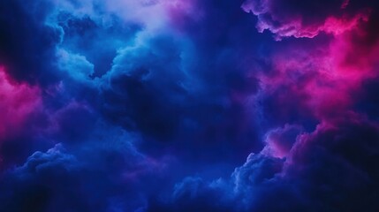 Wall Mural - abstract cosmic cloudscape in vivid blue and pink hues