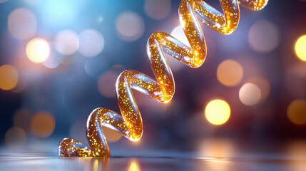 Leinwandbilder - creative visual of digital DNA helix, symbolizing life and innovation, with sparkling details and vibrant background. This captures essence of science and technology