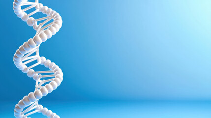 Fototapete - creative visual of digital DNA helix symbolizing genetics, biology, and life. blue background enhances modern and scientific feel of image