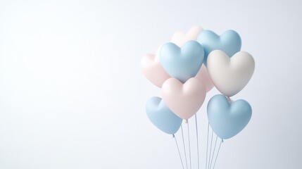 Wall Mural - dreamy pastel balloons, a whimsical display of pink and blue