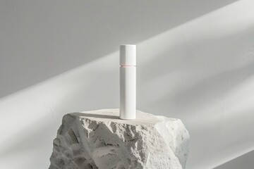 Wall Mural - A Blush stick mockup cosmetics lipstick cylinder.