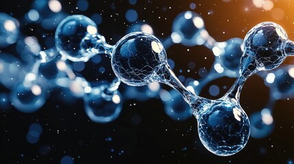 Aufkleber - An abstract representation of chemosynthesis, with glowing chemical reactions.