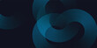 © Bagus - Modern dark blue abstract horizontal banner background with glowing geometric lines. Shiny blue diagonal rounded lines pattern. Futuristic concept. Suit for cover liquid wave