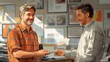 © Sarawut - An animation of a worker receiving recognition from a manager in a supportive office environment
