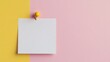© Napasnan - A blank white note pinned with a yellow push pin, neatly displayed on a plain and neutral background