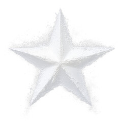 Poster - white star with dry brush texture is isolated on transparency background, creating striking contrast. textured edges give it dynamic and artistic appearance
