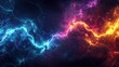© saicle - Abstract electric lightning effect in vibrant neon colors on dark cosmic background